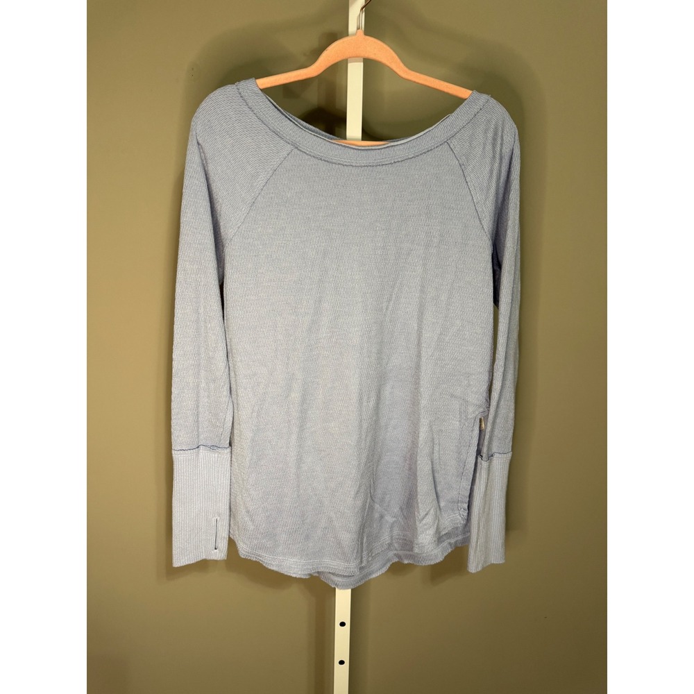 Free People We The Free Snowy Thermal Top Baby Blue Whimsy‎ M Modern Boho